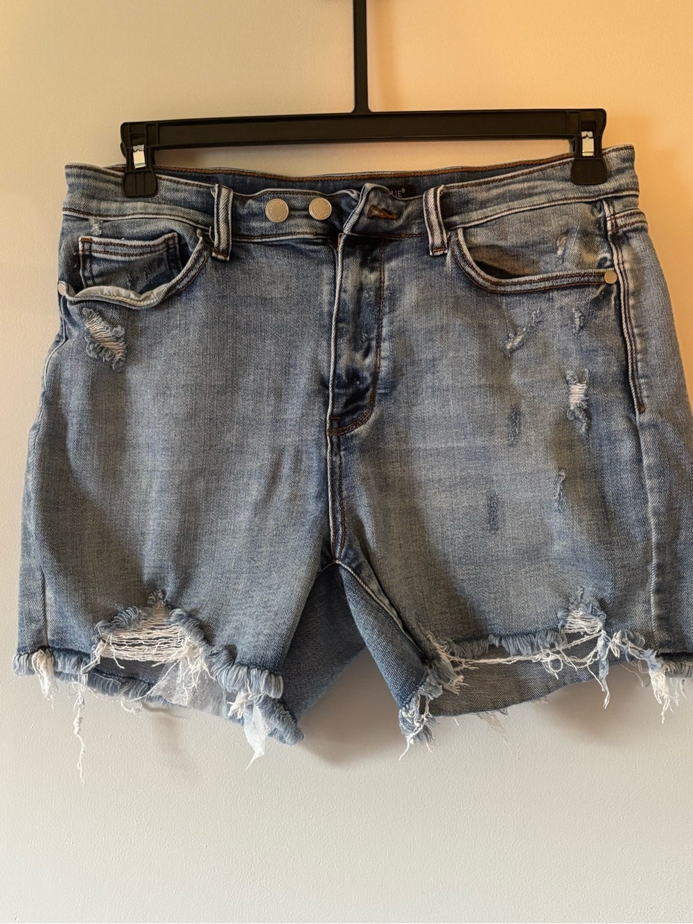 Judy Blue Light Wash Distressed Denim Cutoff Shorts